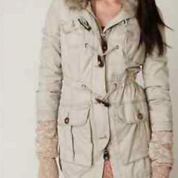 32. Free People Army Military Style Horn Toggle Coat Jacket Medium - Picture 1 of 5